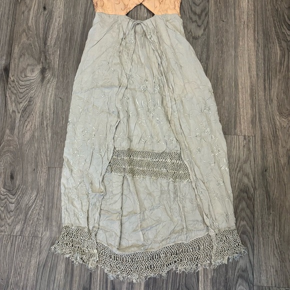 Free People Love Me Not Embroidered Fringe Cutout Midi Dress - Picture 6 of 7